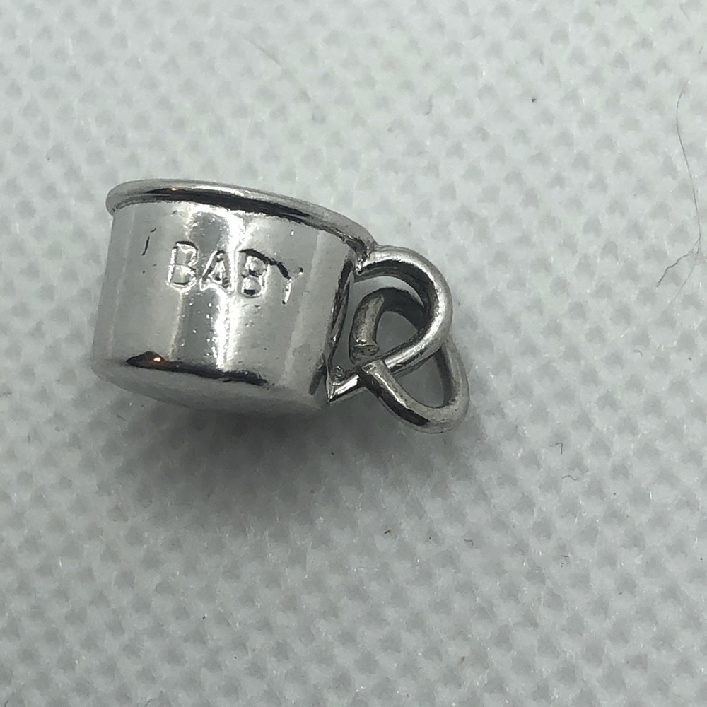 VTG Sterling Silver Baby Cup Mini Mug Charm for Charm Bracelet